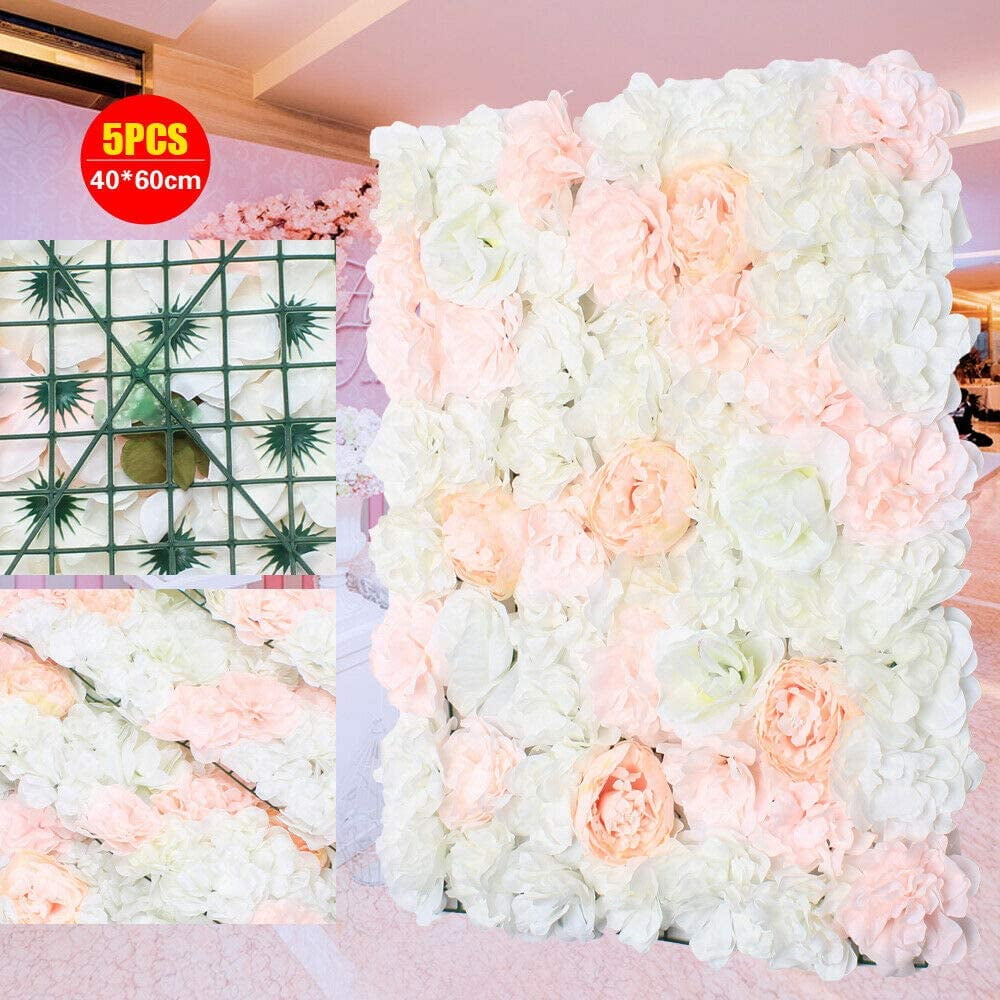 FETCOI Artificial Flower Wall Panel 24 x16 Inch Flower Wall Mat Floral Decor Flower Wall Panel
