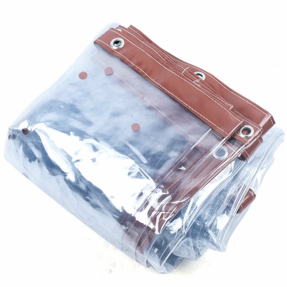 FETCOI Commercial Clear PVC Tarp Canopy Roll Up Patio Enclosure Tarpaulin Cloth (8*16FT /2.5*5m)