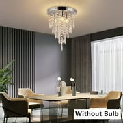FETCOI Crystal Chandelier Fixture Mini Crystal Modern Ceiling Light Flush Mount