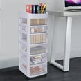 thumbnail image 1 of FETCOI Drawer Storage Cart Rolling Storage Cart Storage Drawer Cart Organizer Cart with 6 Plastic Drawers on Wheels Craft Storage Tower Drawers, 1 of 12