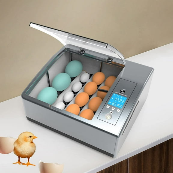 FETCOI Egg Incubator Mini 16 Eggs Fully Automatic Incubator Digital Chicken Eggs Incubator Box Egg Incubator Breeder w/Automatic Flip Temperature Control
