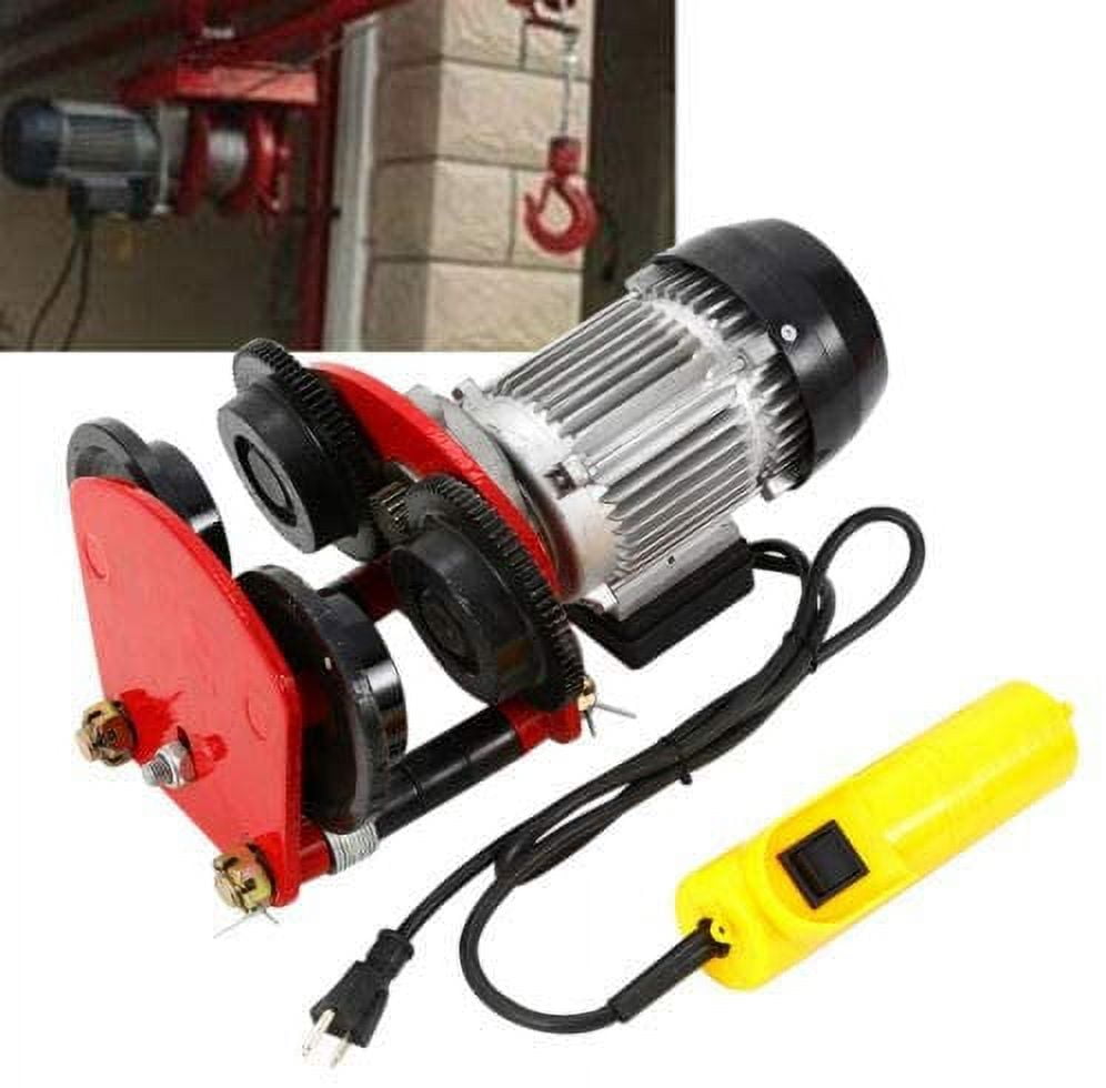 FETCOI Electric Hoist Lift 2000LBS Overhead Electric Motor Hoist Trolley Garage Winch Crane w/I-Beam Links, Remote Control, 1400r/m, Heavy Duty Automatic Shop Overhead Motor Hoist Lift