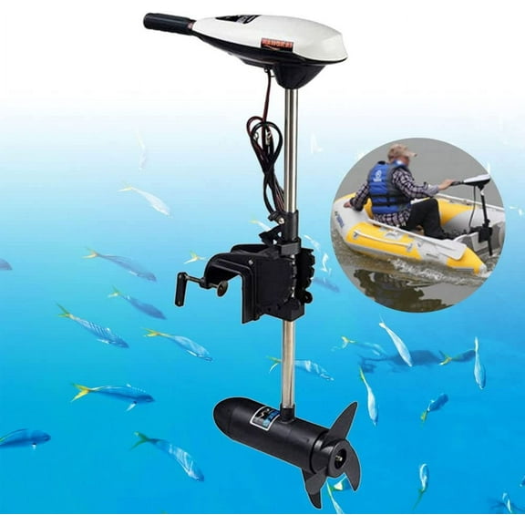 FETCOI Electric Trolling Motor, 65lb Thrust 12V 660w Outboard Engine for Fishing Boats Saltwater