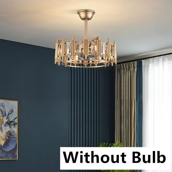 FETCOI Matte Gold Ceiling Fan with Lights and Remote Control Ceiling Fan Light Flush Mount