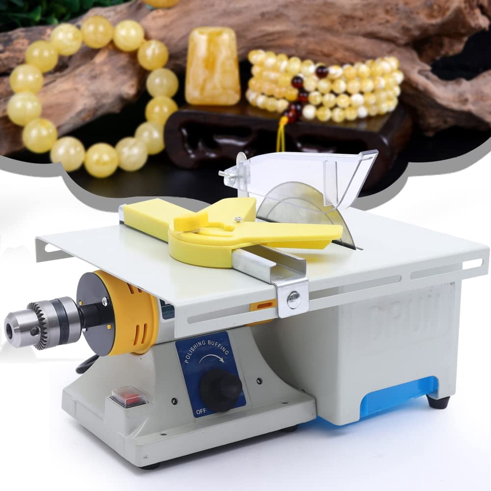 FETCOI Mini Table Saw DIY Jewelry Gem Metal Wood 110V Benchtop Buffer Rock Grinder