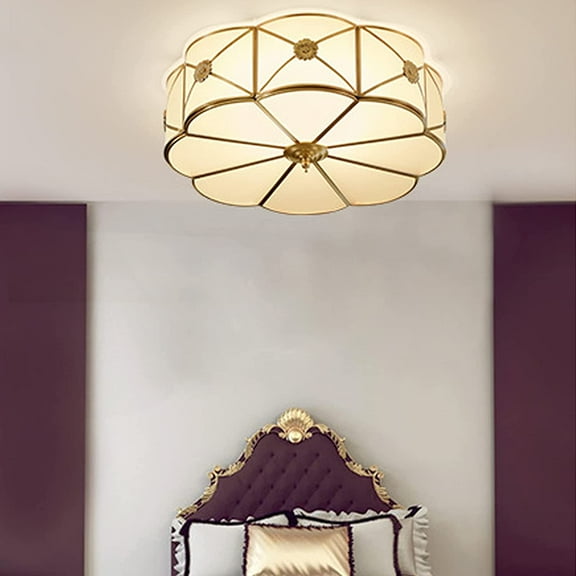 FETCOI Modern Ceiling Light Copper Close to Lamp Fixtures for Living Room Corridor E27