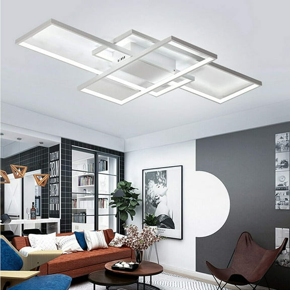 FETCOI Modern LED Acrylic Ceiling Light Chandelier Home Lamp Remote Control Lighting(White Light)