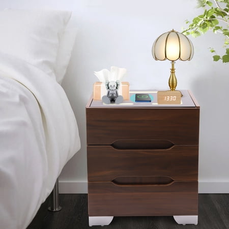 FETCOI Multi-Function Wireless Charging Small Cabinet Storage Shelf Rack With 3 Drawers