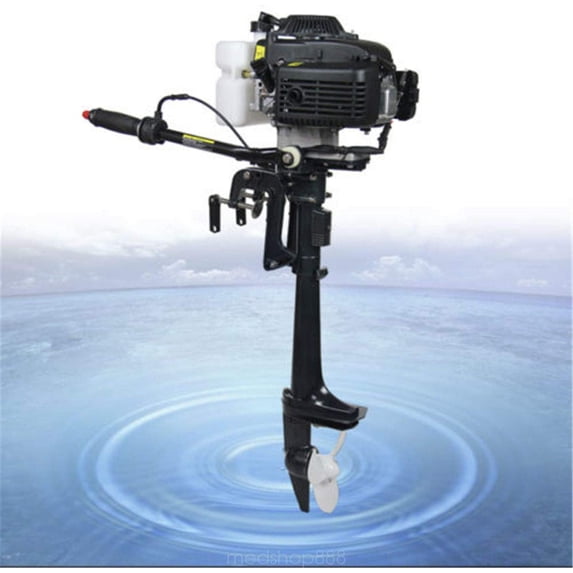 FETCOI Outboard Motor Boat Engine, 3.5HP 2 Stroke Outboard Motor Marine Inflatable Fishing Boat Engine with CDI Water Air Cooling System (3.5HP 2 Stroke 2.5KW 16'')