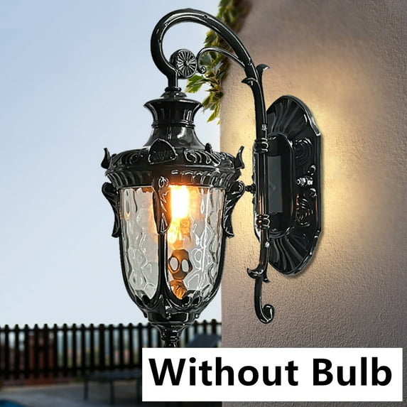 FETCOI, Outdoor Wall Lights Fixtures Wall Lantern Waterproof Sconce Porch Lights Wall Mount (Black)