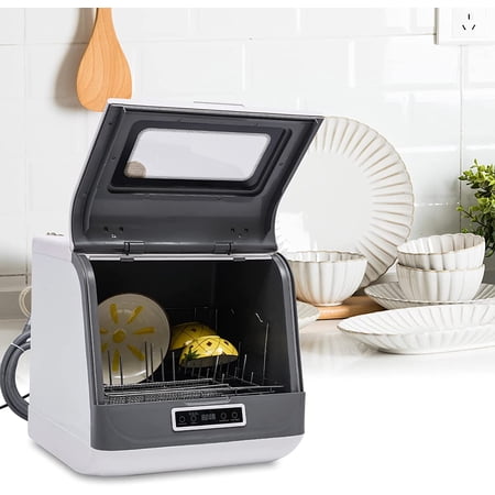 FETCOI Portable Countertop Dishwasher, Compact Mini Dishwasher with Air-Dry Function, 3 Washing Programs, for Small Apartment, RV