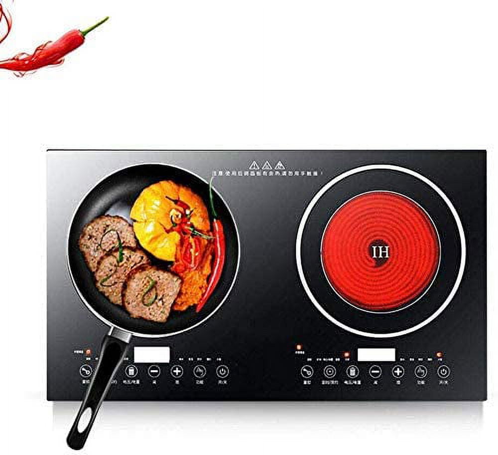 FETCOI, Portable Double Induction Cooktop Portable Electric Cooker Cooktop Countertop Digital Electric Countertop