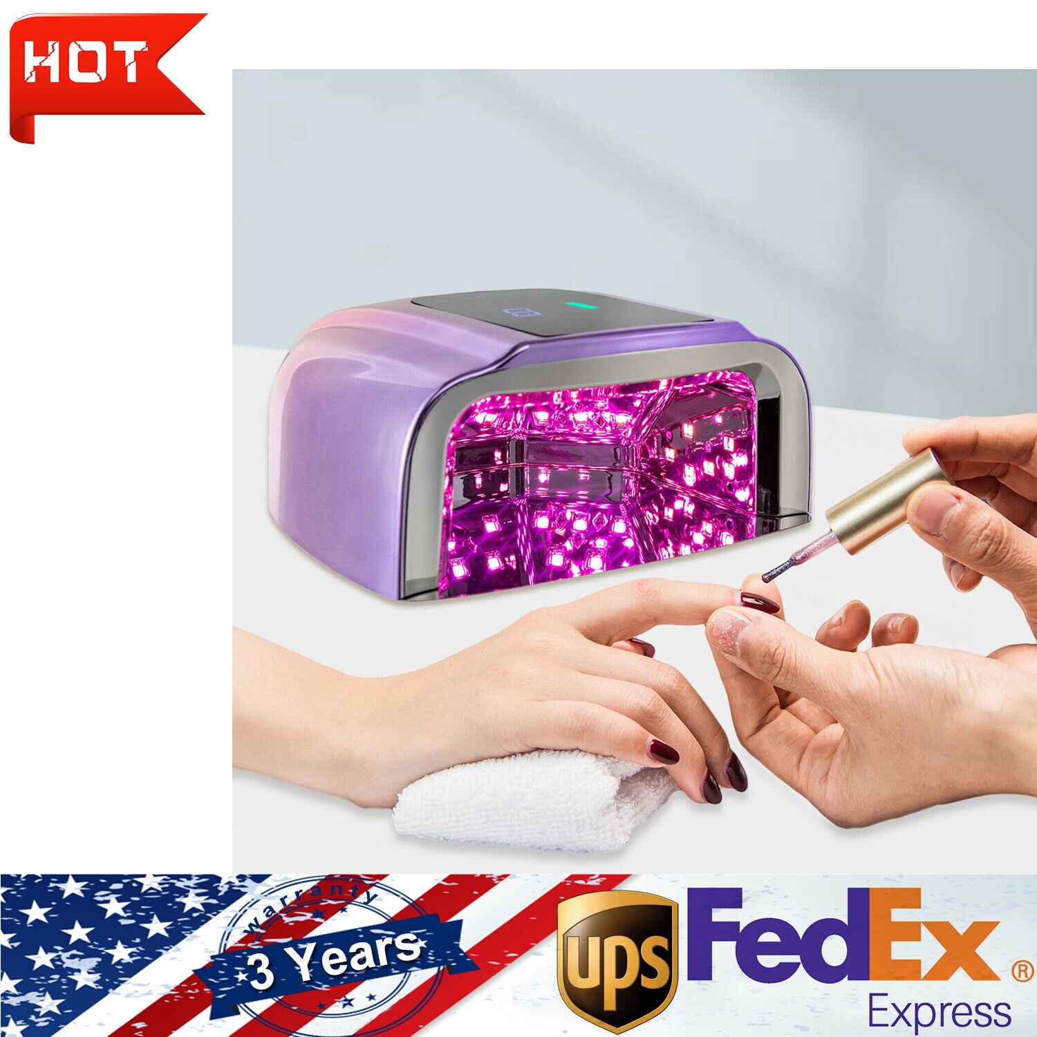 FETCOI Rechargeable UV LED Nail lamp Cordless Nail Dryer Professional Curing Lamps 96W