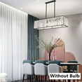 thumbnail image 1 of FETCOI Rectangular 4-Lights Chandelier k9 Crystal Pendant Light (Black), 1 of 6