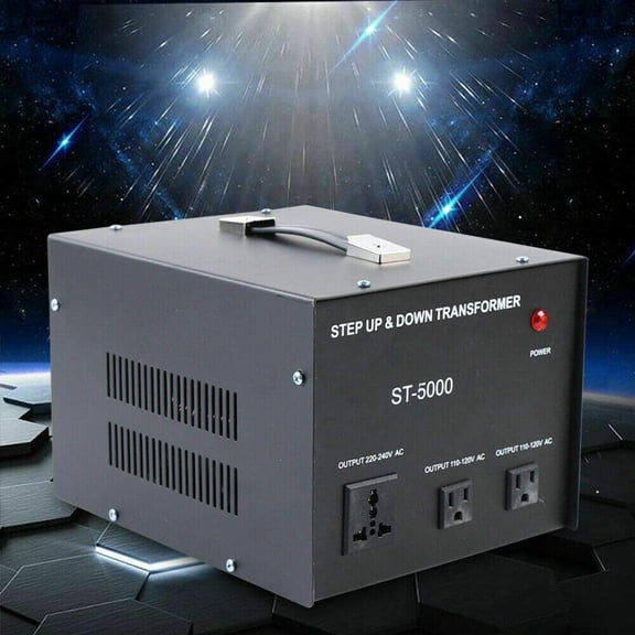 FETCOI Step Up Down Transformer,5000 Watt Voltage Heavy-Duty Power Supply 110V-120V/220V-240V Voltage Converter with US Standard Universal Sockets