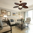 thumbnail image 1 of FETCOI Vintage Ceiling Fan Light Industrial 5 Palm Leaf Blades Chandelier W/Remote 110V, 1 of 11