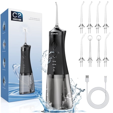 FETERVIC Cordless Water Flosser for Teeth – 350ml Large Tank, 4 Cleaning Modes, 8 Jet Tips, Rechargeable Dental Oral Irrigator for Braces, Implants, Travel & Home Use price history and forecast - FETERVIC C2