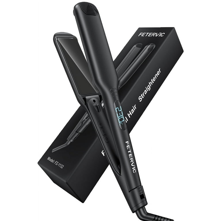 FETERVIC Hair Straightener Flat Iron Hair Straightener Iron with 9 Adjustable Temperature LCD Display Titanium Flat Iron for Fast Heating Wide