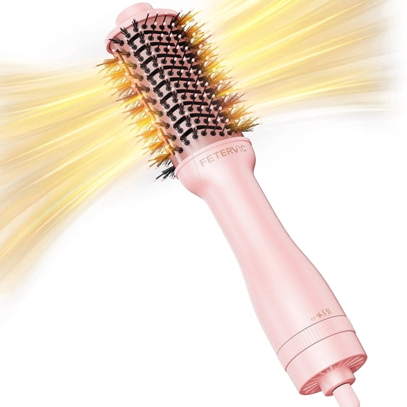FETERVIC One-Step Hair Dryer Brush, 1200W Blow Dryer Brush with Titanium Barrel, 3 Heat Settings, Hot Air Hair Dryer Brush for Volume & Smooth Styling