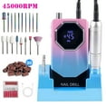 thumbnail image 1 of FETERVIC Professional Nail Drill Kit 45000 RPM, Rechargeable Electric Nail File , Cordless E-File Machine with LCD Display & 24 Drill Bits for Acrylic, Gel Nails & Cuticle Care, 1 of 9