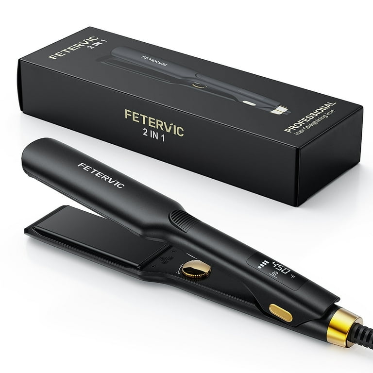FETERVIC Wide Flat Iron Hair Straightener Inch Professional