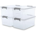 FETON Citylife 17 QT Plastic Storage Bins with Latching Lids Stackable