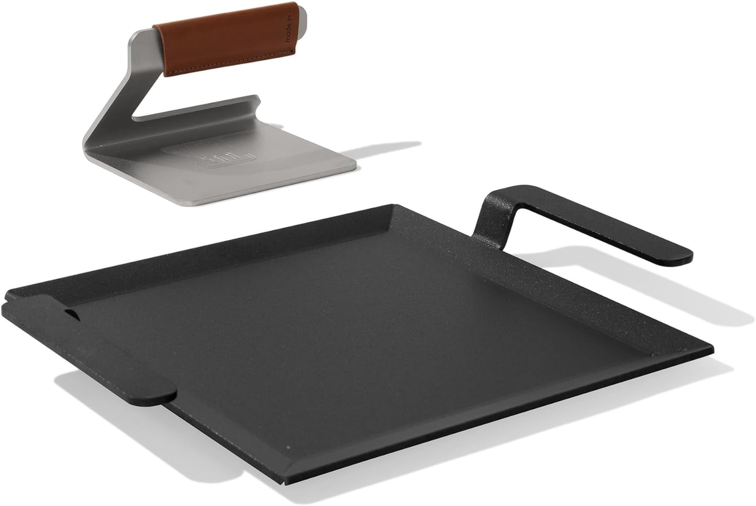 FETON Cookware - Carbon Steel Half Griddle + Grill Press - (Like Cast ...