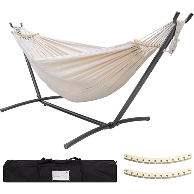 FETON Double Hammock with Stand Included 450lb Capacity Steel Stand