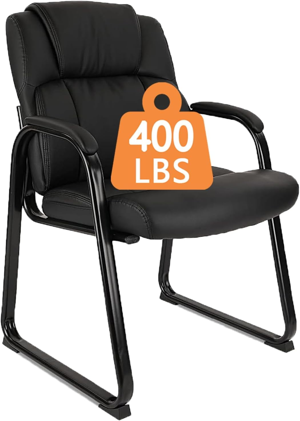 FETON Heavy Duty Guest Chair with Padded Armrests and Sled Base