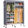 FETON R4C Rolling Garment Rack 6 Tiers Adjustable Heavy Duty Wire