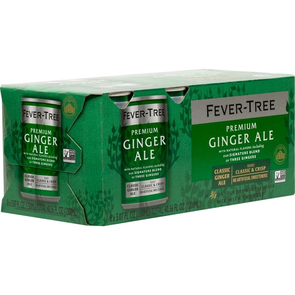 Fever-Tree Premium Ginger Ale , 8 pack, 150 ML Aluminum Cans, 0% ABV