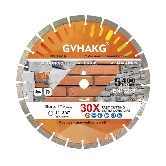 14inch Diamond Concrete Saw Blade,15mm Segment Blade Cutting Masonry Brick Block Stone