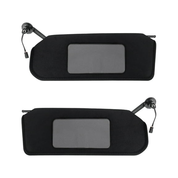 FEXON Pair Sun Visor Replacement with LED Light & Mirrors Compatible with Chevrolet Corvette C5 1997 1998 1999 2000 2001 2002 2003 2004 Replace# 10442033 10442034, Black