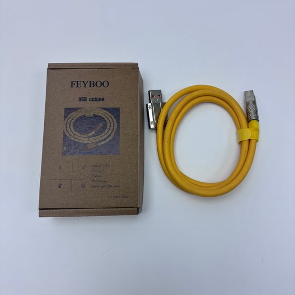 FEYBOO USB cables 3.3ft/1m TPE Fast Charging USB Cables with Indicator Light (Yellow)