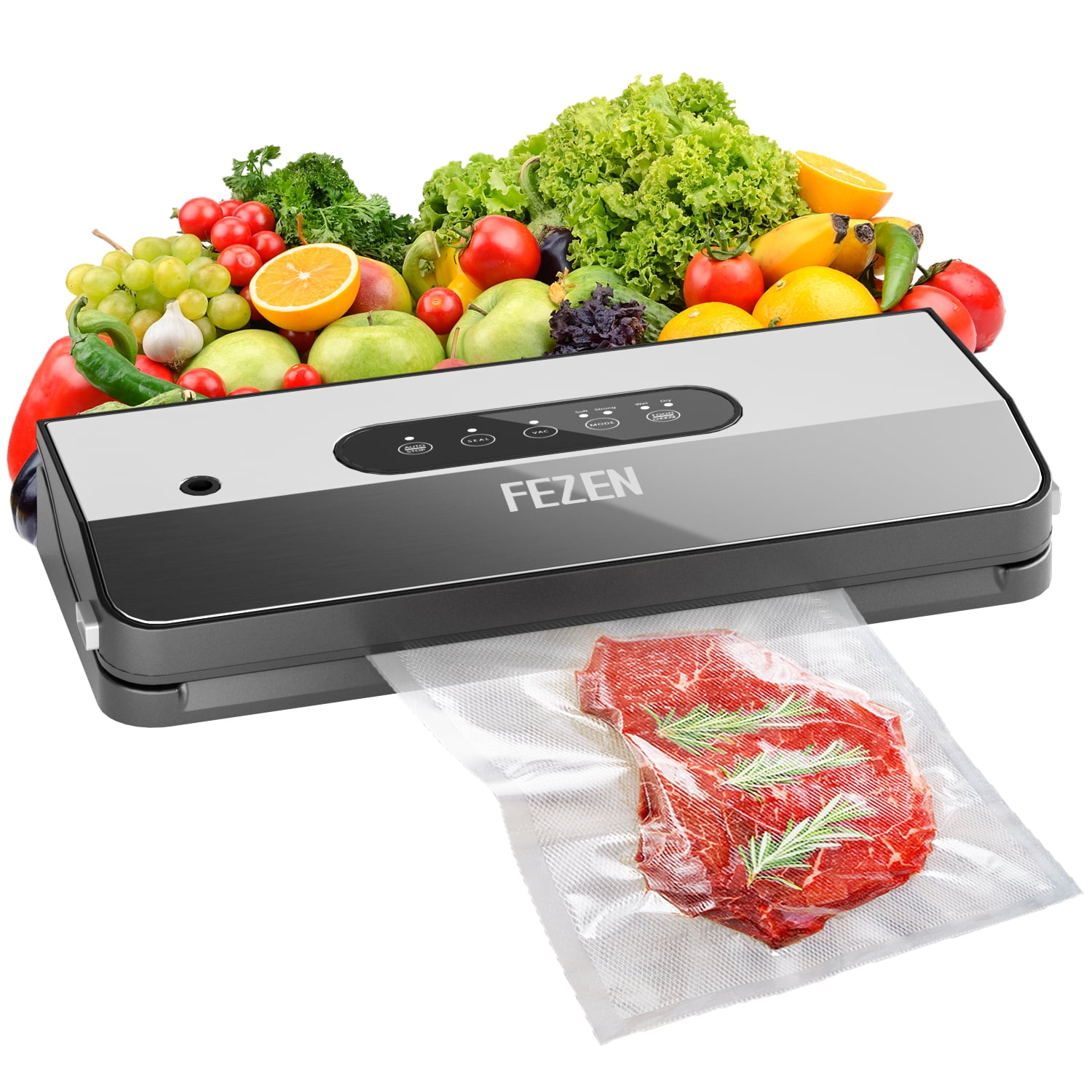FEZEN Vacuum Sealer Machine, Dry/Moist Automatic Food Sealer, Compact