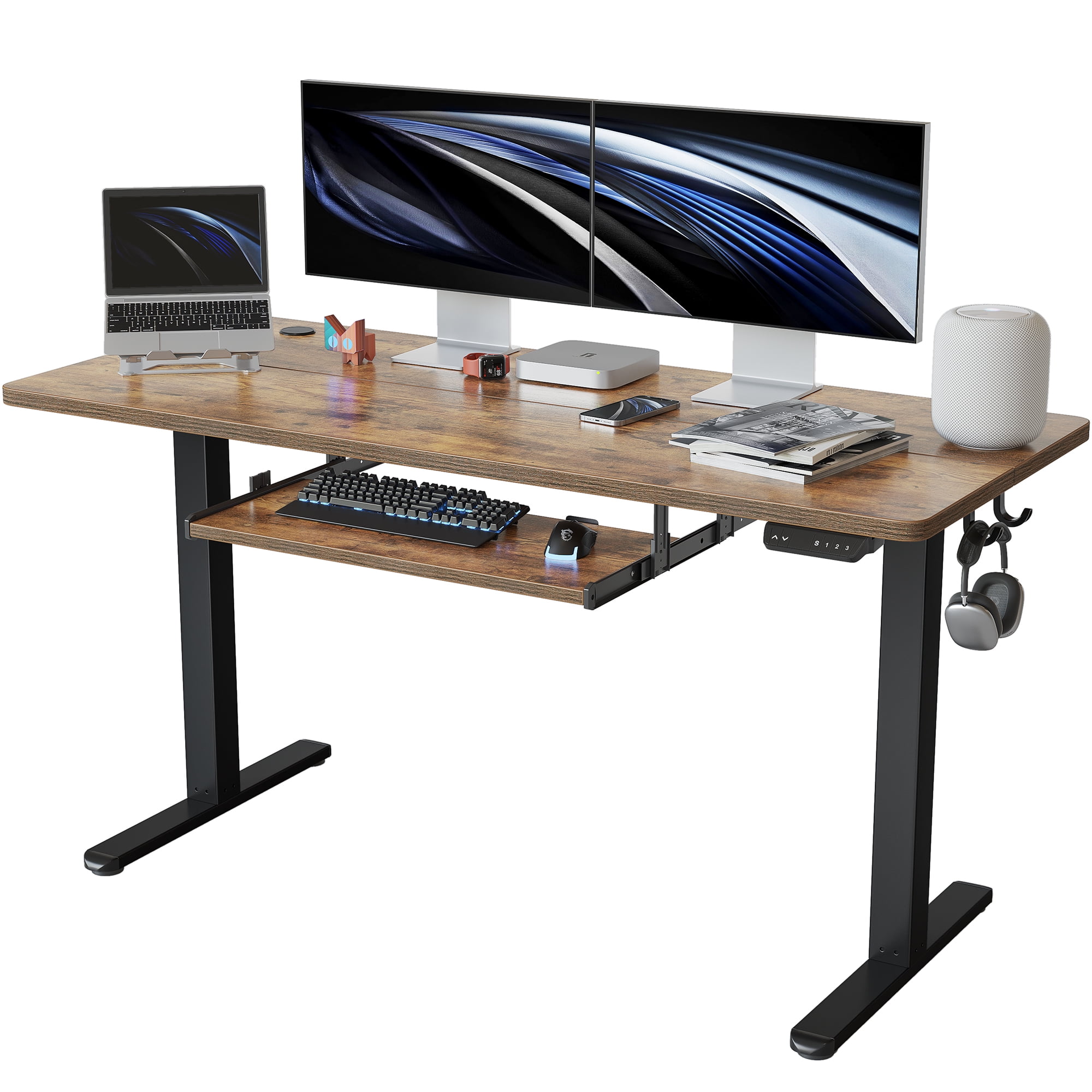 Fezibo height adjustable electric 2024 standing desk with double drawer