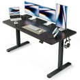 thumbnail image 1 of FEZIBO 60" x 24" Height Adjustable Standing Desk, Electric Stand Up Table, Sit Stand Home Office Desk with Splice Board, Black Frame/Black Top, 1 of 8