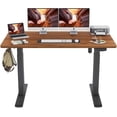thumbnail image 1 of FEZIBO 63" x 24" Height Adjustable Standing Desk, Electric Stand Up Table, Sit Stand Home Office Desk with Splice Board, Black Frame/Espresso Finish Top, 1 of 8