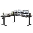 thumbnail image 1 of FEZIBO 75x63 Inch Triple Motor L Shaped Standing Desk Reversible, Electric Height Adjustable Corner Stand up Desk, Sit Stand Desk Computer Workstation, Black Frame/Black Top, 1 of 8