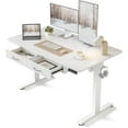 FEZIBO Adjustable Height Electric Standing Desk with Double Drawer, 55