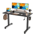 thumbnail image 1 of FEZIBO Crank Adjustable Height Standing Desk with Handle and Splice Board, Black Finish,55", 1 of 7
