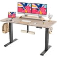 thumbnail image 1 of FEZIBO Dual Motor Electric Standing Desk with Splice Tabletop, Greige Finish,55", 1 of 6
