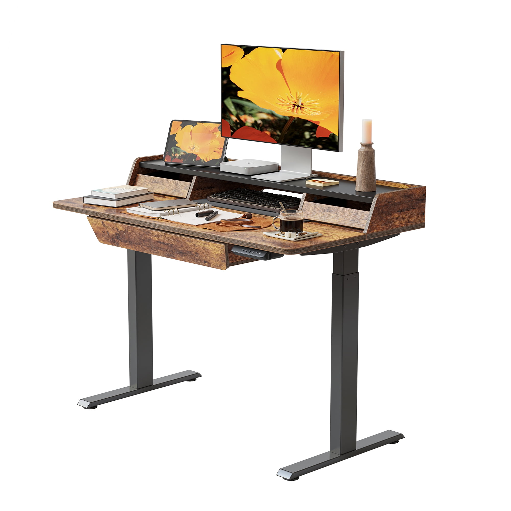 FEZIBO Electric Standing Desk, 48 x 26 Inches Height Adjustable Table