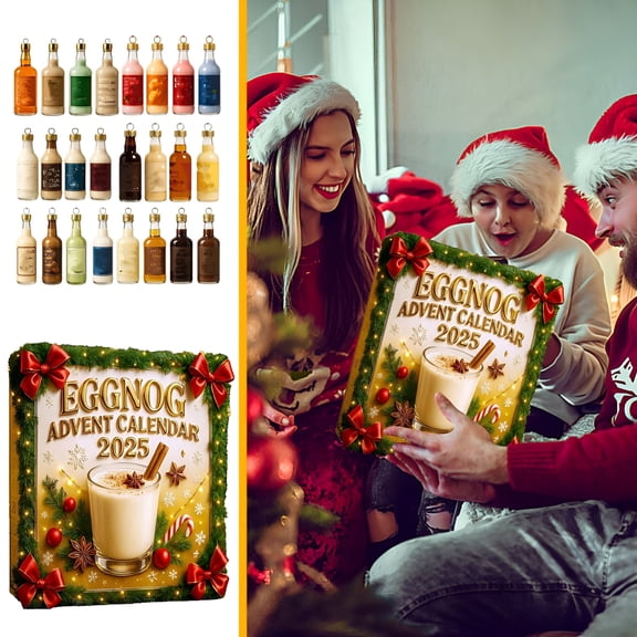 FEZOR Eggnog Flavored Advent Calendar 2025 - 24 Day Christmas Countdown Calendar with Holiday Treats, Festive Family Gift, Delicious Seasonal Snacks advent calendars