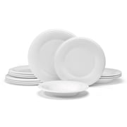 Fitz and Floyd Nevaeh White Classic Bead 12-Piece Bone China Tableware Set Service for 4