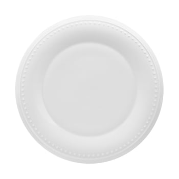 Fitz and Floyd Nevaeh White Classic Bead 11" Round Bone China Dinner Plate