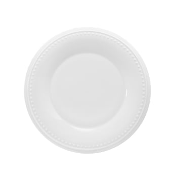 Fitz and Floyd Nevaeh White Classic Bead 9.75" Round Bone China Salad Plate