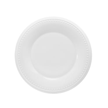 Fitz and Floyd Nevaeh White Classic Bead 9.75" Round Bone China Salad Plate