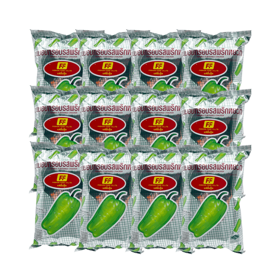 FF Paprika Flavored Crackers, Crispy Snack with Bold Paprika Flavor | Authentic Thailand Cracker (28g x 12)