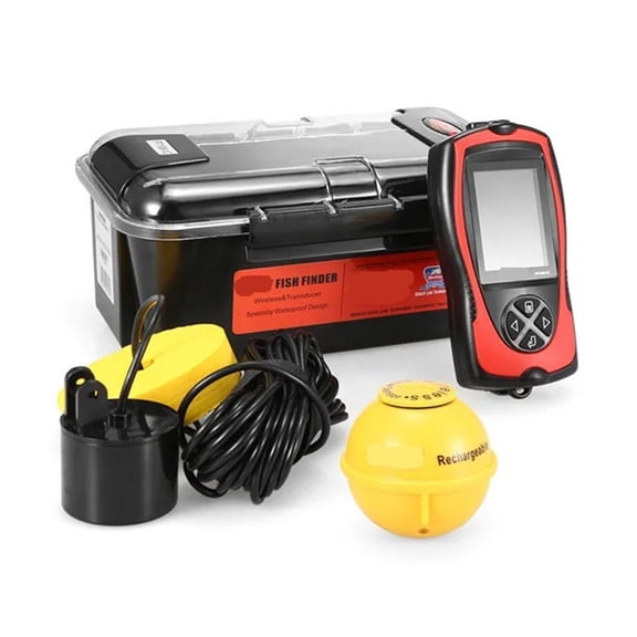 FF1108-1CT Portable Fish Finder 2.4' LCD 100M/300FT Depth Fish Alarm Wired Fish Detector Sounder English Russian Options Waterproof Underwater Fish Finder